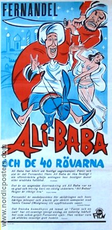 Ali-Baba och de 40 rövarna 1955 poster Fernandel Svärd och sandal