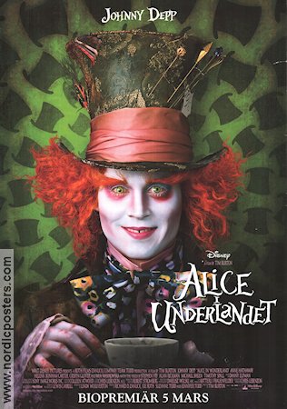 Alice i underlandet 2010 poster Johnny Depp Tim Burton