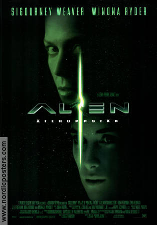 Alien återuppstår 1997 poster Sigourney Weaver Jean-Pierre Jeunet