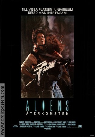 Aliens 1986 poster Sigourney Weaver Michael Biehn Carrie Henn James Cameron Vapen