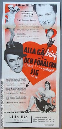 Alla gå kring och förälska sig 1942 poster Lilian Ellis Danmark