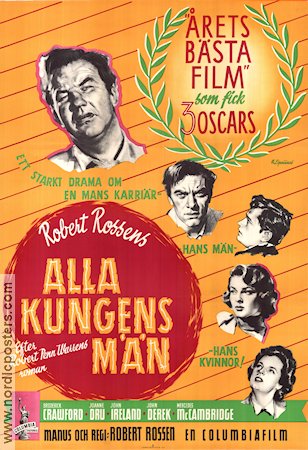 Alla kungens män 1950 poster Broderick Crawford Joanne Dru Robert Rossen