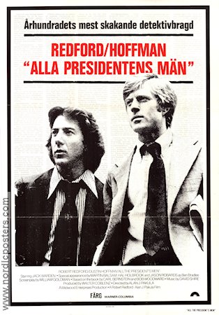 Alla presidentens män 1976 poster Robert Redford Dustin Hoffman Alan J Pakula Politik