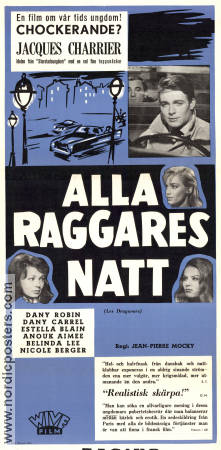 Alla raggares natt 1959 poster Jacques Charrier Charles Aznavour Dany Robin Jean-Pierre Mocky Bilar och racing