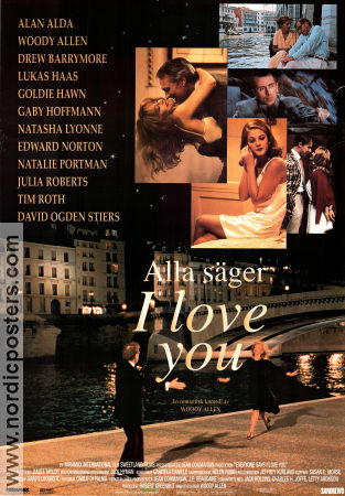 Alla säger I Love You 1996 poster Goldie Hawn Julia Roberts Drew Barrymore Woody Allen Romantik