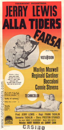 Alla tiders farsa 1958 poster Jerry Lewis Marilyn Maxwell Connie Stevens Frank Tashlin Barn Musikaler