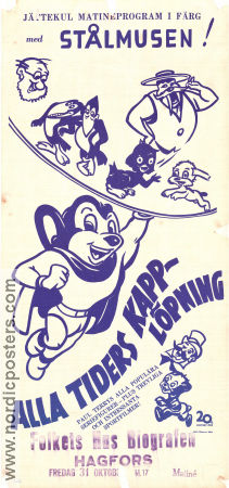 Alla tiders kapplöpning 1950 poster Mighty Mouse Stålmusen Paul Terry Animerat