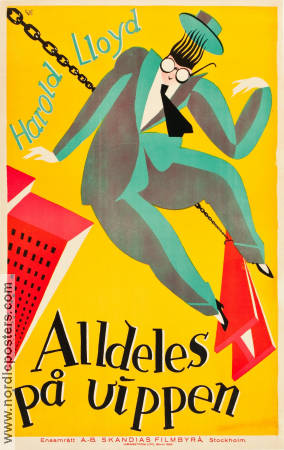 Alldeles på vippen 1923 poster Harold Lloyd