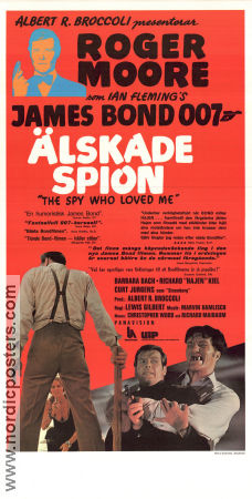 Älskade spion 1977 poster Roger Moore Barbara Bach Curd Jürgens Lewis Gilbert Skepp och båtar Agenter