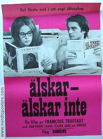 Älskar älskar inte 1971 poster Jean-Pierre Léaud Francois Truffaut