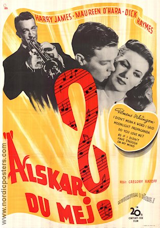 Älskar du mej? 1946 poster Harry James Maureen O´Hara Instrument