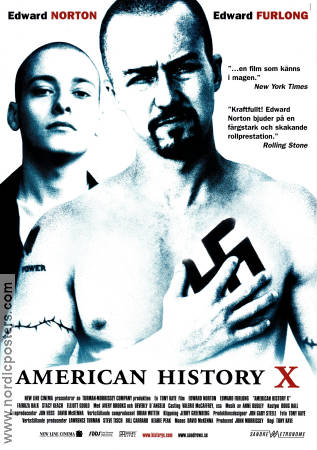 American History X 1998 poster Edward Norton Edward Furlong Beverly D´Angelo Tony Kaye Hitta mer: Nazi Politik