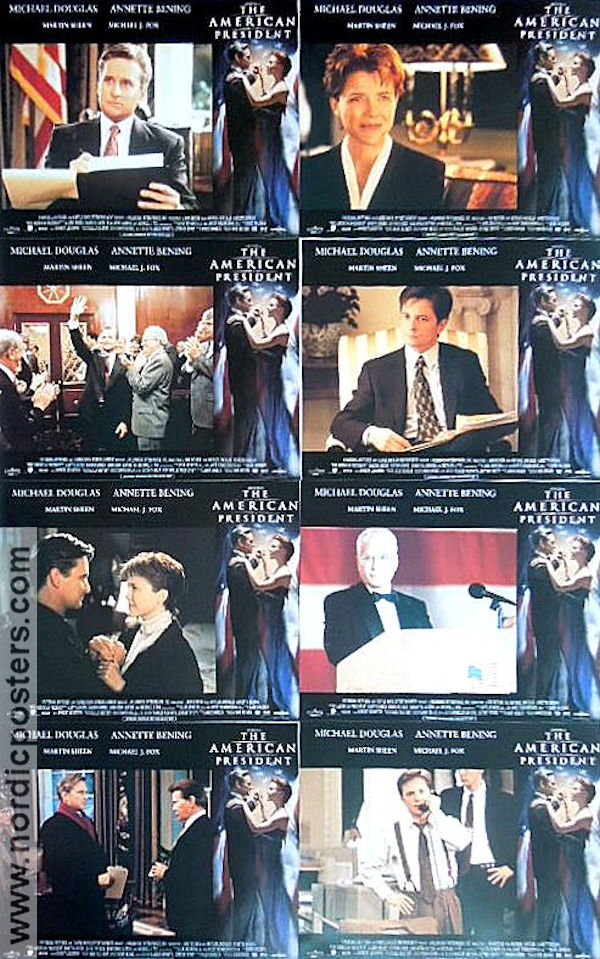 The American President 1995 lobbykort Michael Douglas Annette Bening