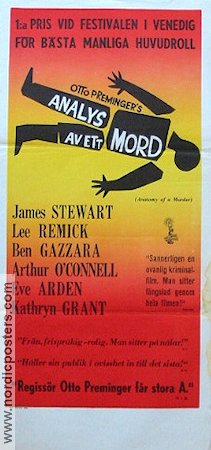 Analys av ett mord 1959 poster James Stewart Lee Remick Ben Gazzara Otto Preminger