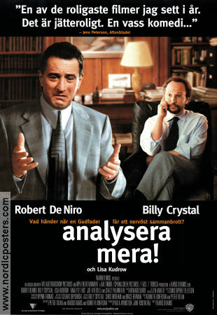 Analysera mera 1999 poster Robert De Niro Billy Crystal Harold Ramis Maffia Medicin och sjukhus