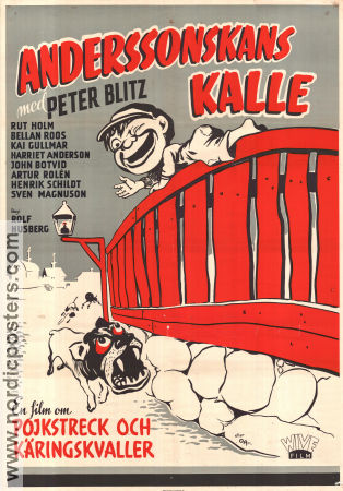 Anderssonskans Kalle 1950 poster Peter Blitz Rut Holm Kai Gullmar Harriet Andersson Rolf Husberg Hitta mer: Stockholm Hundar Barn