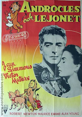 Androcles och lejonet 1953 poster Jean Simmons Victor Mature