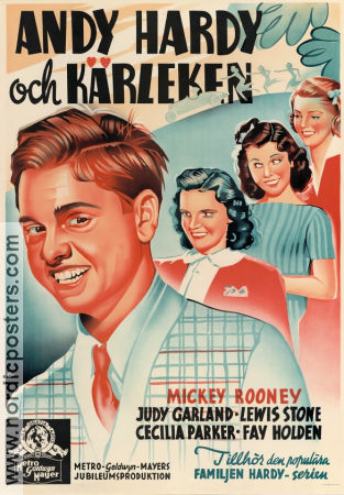 Andy Hardy och kärleken 1938 poster Mickey Rooney Judy Garland George B Seitz