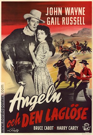 Ängeln och den laglöse 1947 poster John Wayne Gail Russell Harry Carey James Edward Grant