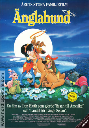 Änglahund 1989 poster Don Bluth Animerat Hundar