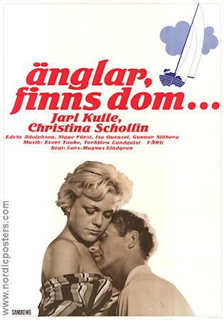 Änglar finns dom 1961 poster Christina Schollin Jarl Kulle Edvin Adolphson Lars-Magnus Lindgren Filmbolag: Sandrews Romantik