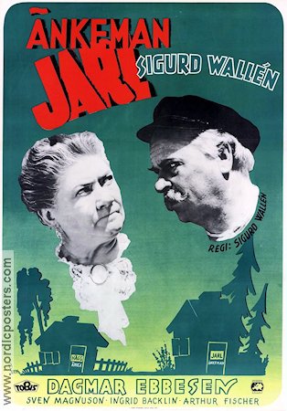 Änkeman Jarl 1945 poster Dagmar Ebbesen Arthur Fischer Sigurd Wallén Text: Vilhelm Moberg