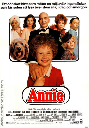 Annie 1982 poster Albert Finney Carol Burnett Aileen Quinn John Huston Musikaler Hundar