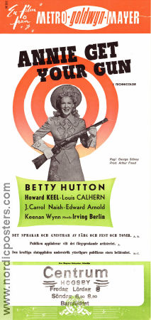 Annie Get Your Gun 1950 poster Betty Hutton Howard Keel George Sidney Musik: Irving Berlin Musikaler