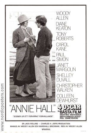 Annie Hall 1977 poster Diane Keaton Tony Roberts Carol Kane Paul Simon Shelley Duvall Woody Allen Romantik