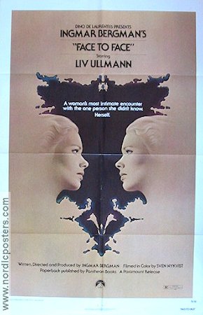 Ansikte mot ansikte 1976 poster Liv Ullmann Erland Josephson Aino Taube Ingmar Bergman