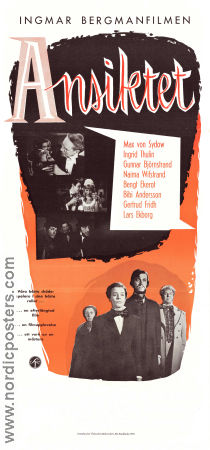 Ansiktet 1958 poster Max von Sydow Ingrid Thulin Gunnar Björnstrand Bengt Ekerot Lars Ekborg Ingmar Bergman