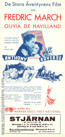 Anthony Adverse 1936 poster Fredric March Olivia de Havilland Donald Woods Mervyn LeRoy