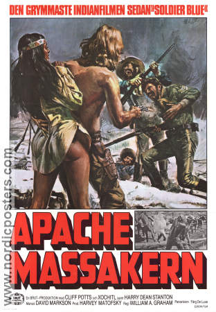 Apachemassakern 1972 poster Cliff Potts Maria Potts Harry Dean Stanton William A Graham