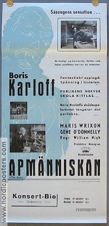 Apmänniskan 1940 poster Boris Karloff