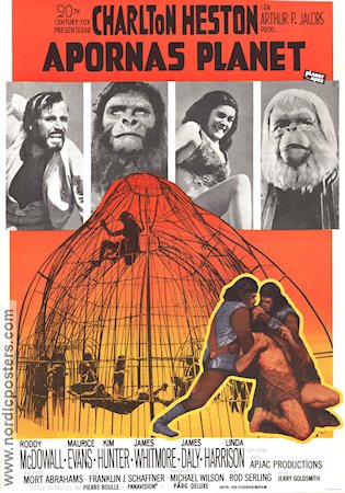 Apornas planet 1968 poster Charlton Heston Roddy McDowall Kim Hunter Franklin J Schaffner