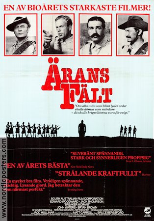 Ärans fält 1980 poster Edward Woodward Filmen från: Australia