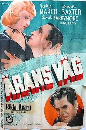 Ärans väg 1937 poster Fredric March Warner Baxter Howard Hawks Eric Rohman art