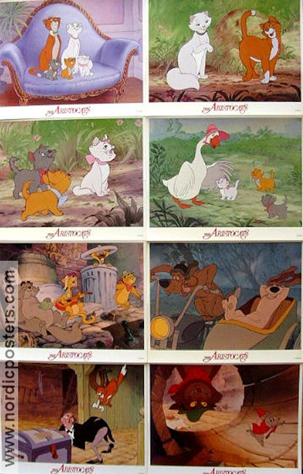 Aristocats 1970 lobbykort Wolfgang Reitherman Animerat Katter