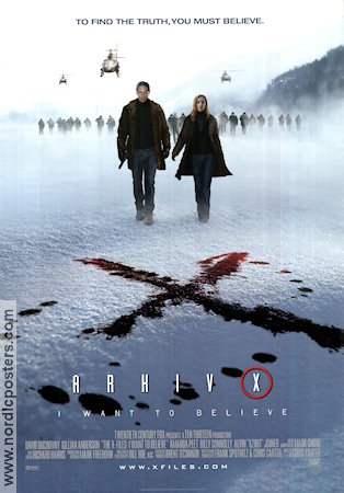 Arkiv X 2008 poster David Duchovny Gillian Anderson Billy Connolly Chris Carter Från TV