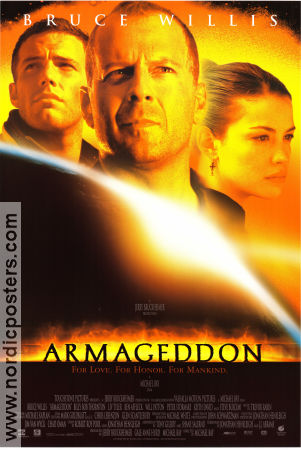 Armageddon 1998 poster Bruce Willis Billy Bob Thornton Ben Affleck Liv Tyler Michael Bay Hitta mer: Jerry Bruckheimer