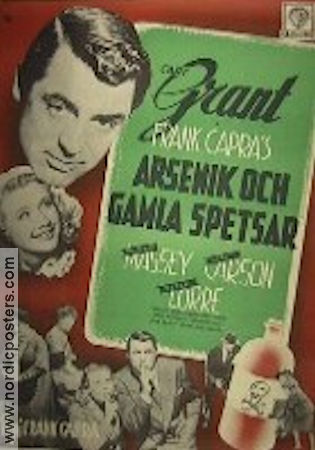 Arsenik och gamla spetsar 1943 poster Cary Grant Priscilla Lane Raymond Massey Peter Lorre Frank Capra