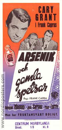 Arsenik och gamla spetsar 1943 poster Cary Grant Priscilla Lane Raymond Massey Peter Lorre Frank Capra