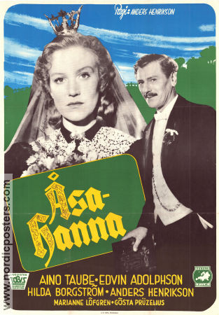 Åsa-Hanna 1946 poster Aino Taube Edvin Adolphson Hilda Borgström Anders Henrikson