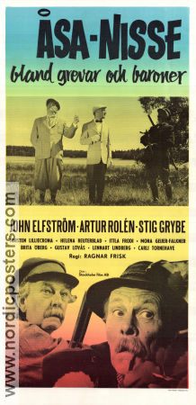 Åsa-Nisse bland grevar och baroner 1961 poster John Elfström Artur Rolén Stig Grybe Carli Tornehave Ragnar Frisk Hitta mer: Åsa-Nisse