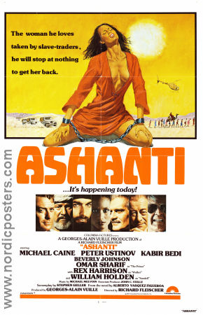 Ashanti 1979 poster Michael Caine Peter Ustinov Kabir Bedi Richard Fleischer