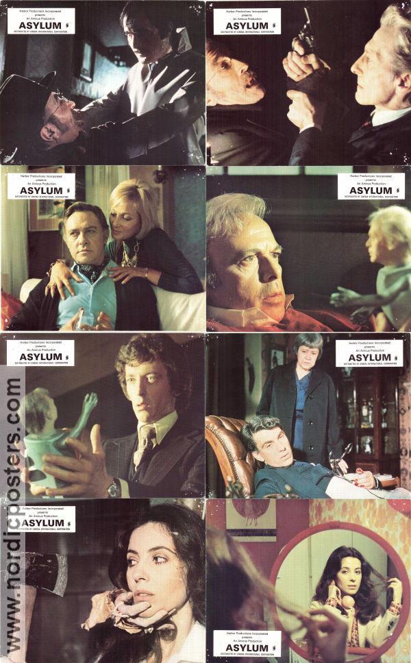 Asylum 1972 lobbykort Barbara Parkins Richard Todd Sylvia Syms Peter Cushing Britt Ekland Roy Ward Baker