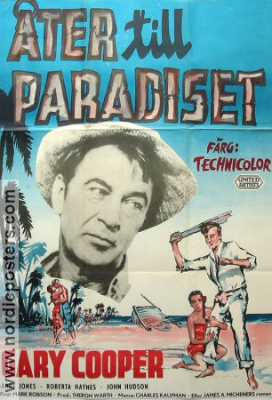 Åter till paradiset 1953 poster Gary Cooper Barry Jones Roberta Haynes Mark Robson Strand
