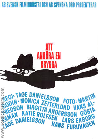 Att angöra en brygga 1965 poster Monica Zetterlund Birgitta Andersson Hasse och Tage Gösta Ekman Hans Alfredson Tage Danielsson Filmbolag: AB Svenska Ord Konstaffischer