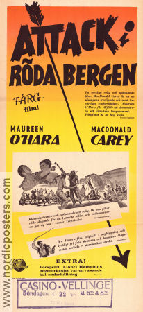 Attack i Röda bergen 1950 poster Maureen O´Hara Macdonald Carey Will Geer George Sherman