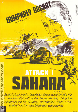 Attack i Sahara 1943 poster Humphrey Bogart Bruce Bennett J Carrol Naish Zoltan Korda Hitta mer: Africa Krig